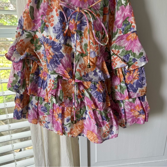 Floral Ruffle Mini Dress - Picture 9 of 11